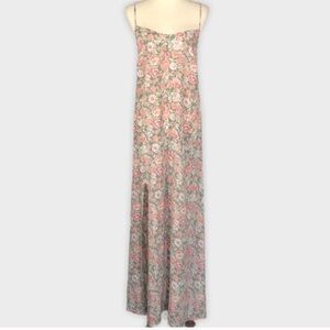 Reformation floral maxi dress green/pink